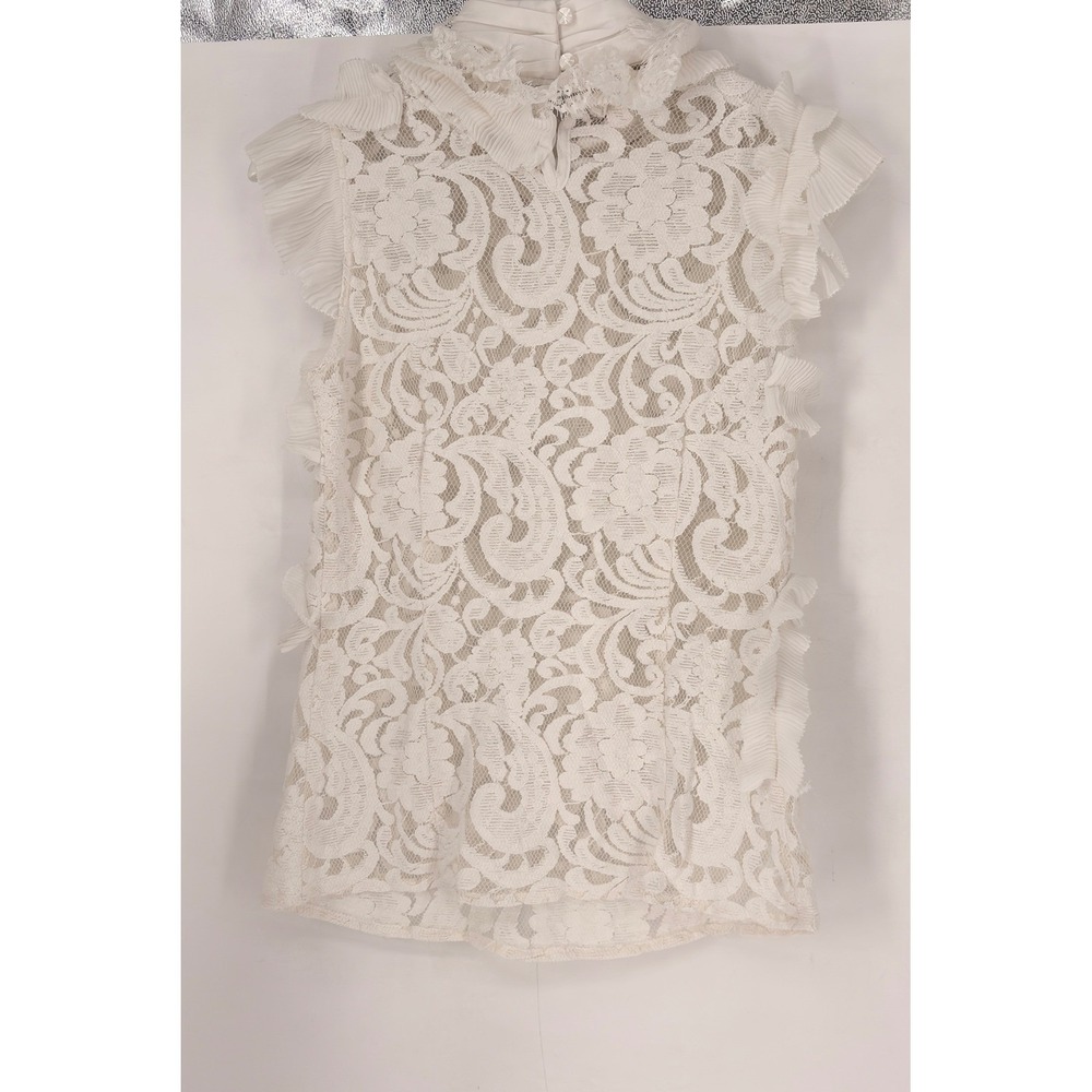 MM Couture Ivory Lace Ruffleβ Sleeve Top Women's Blouse Elegant Party